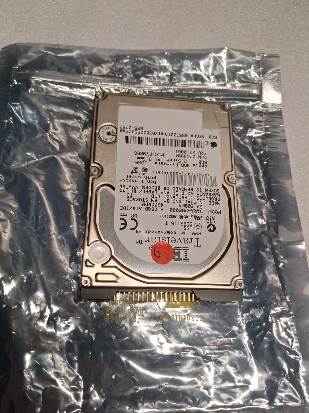IBM Travelstar 6GB 2.5" IDE Laptop Hard Drive Apple Firmware Untested...