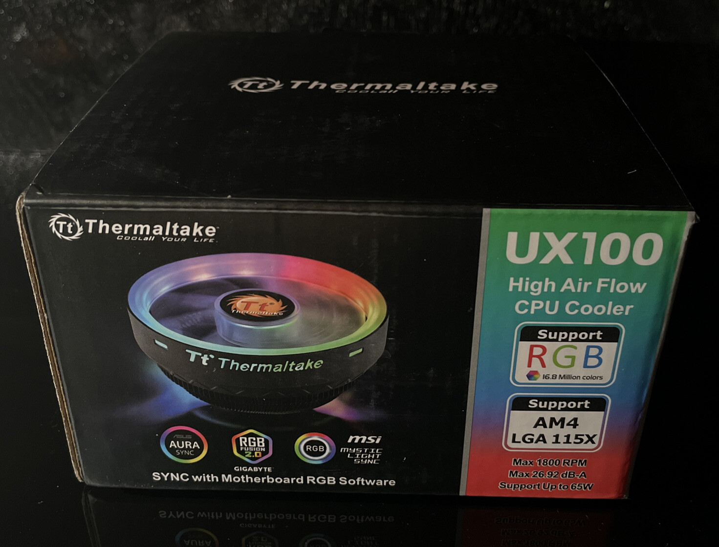 Thermaltake UX100 5V Motherboard Sync High Airflow Hydraulic Bearing CPU Cooler