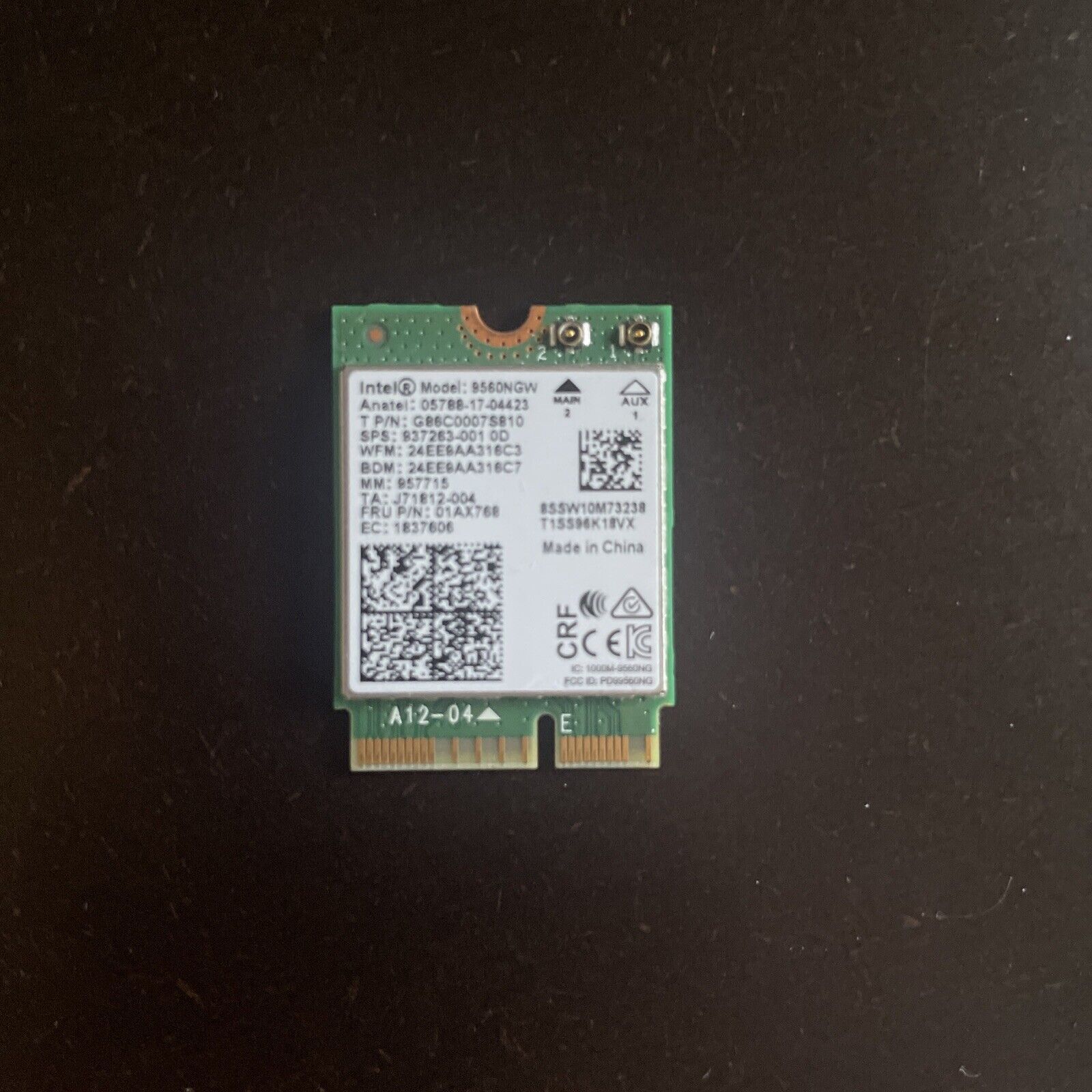 Intel 9560.NGWG.NV Wireless Network Card