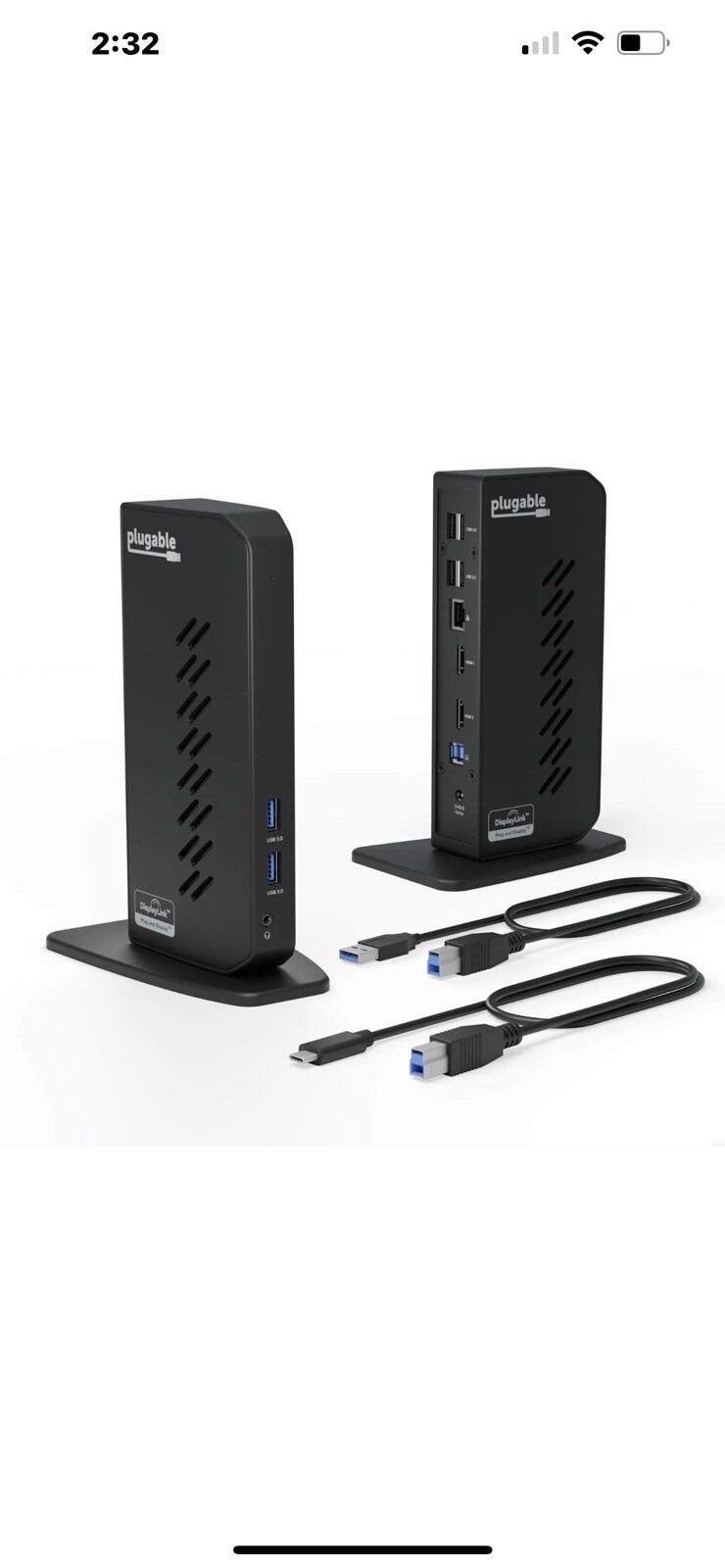 Plugable UD-3900Z USB 3.0 and USB-C DUAL HDMI DISPLAY DOCKING STATION