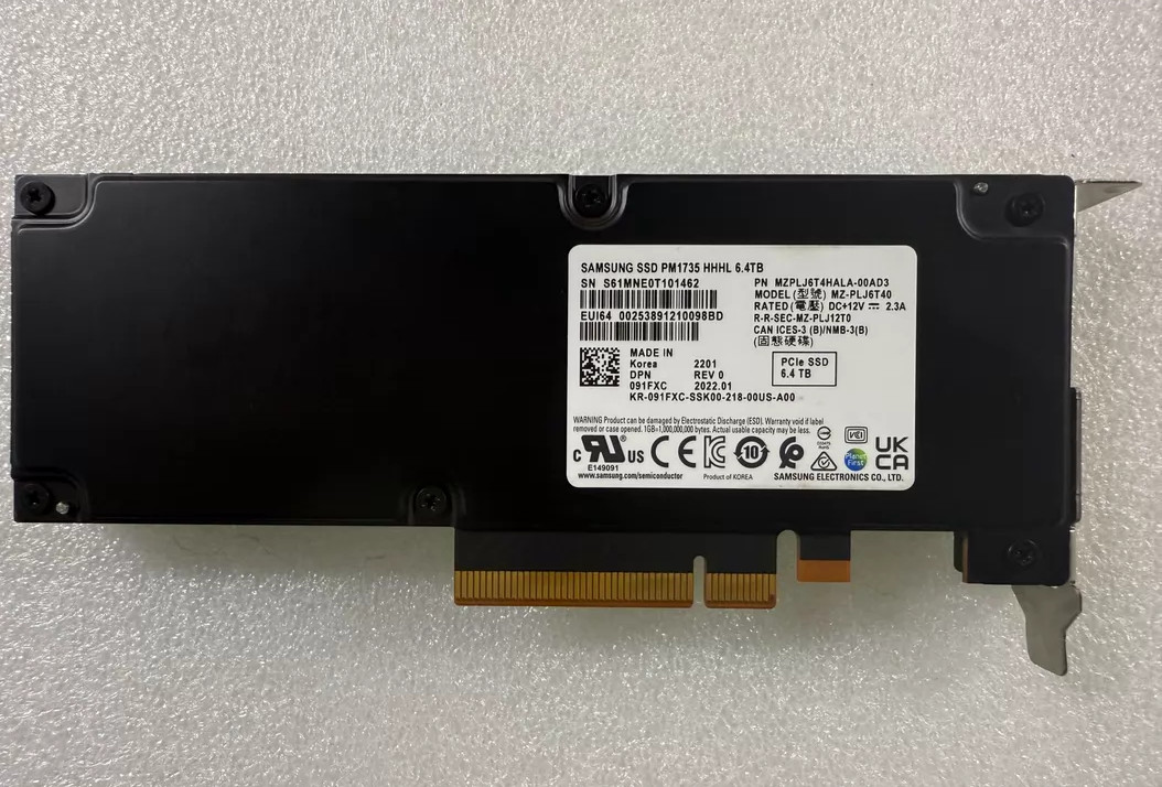 Samsung PM1735 6.4TB SSD AIC HHHL PCIE 4.0 NVME MZ-PLJ6T40 MZPLJ6T4HALA-00AD3