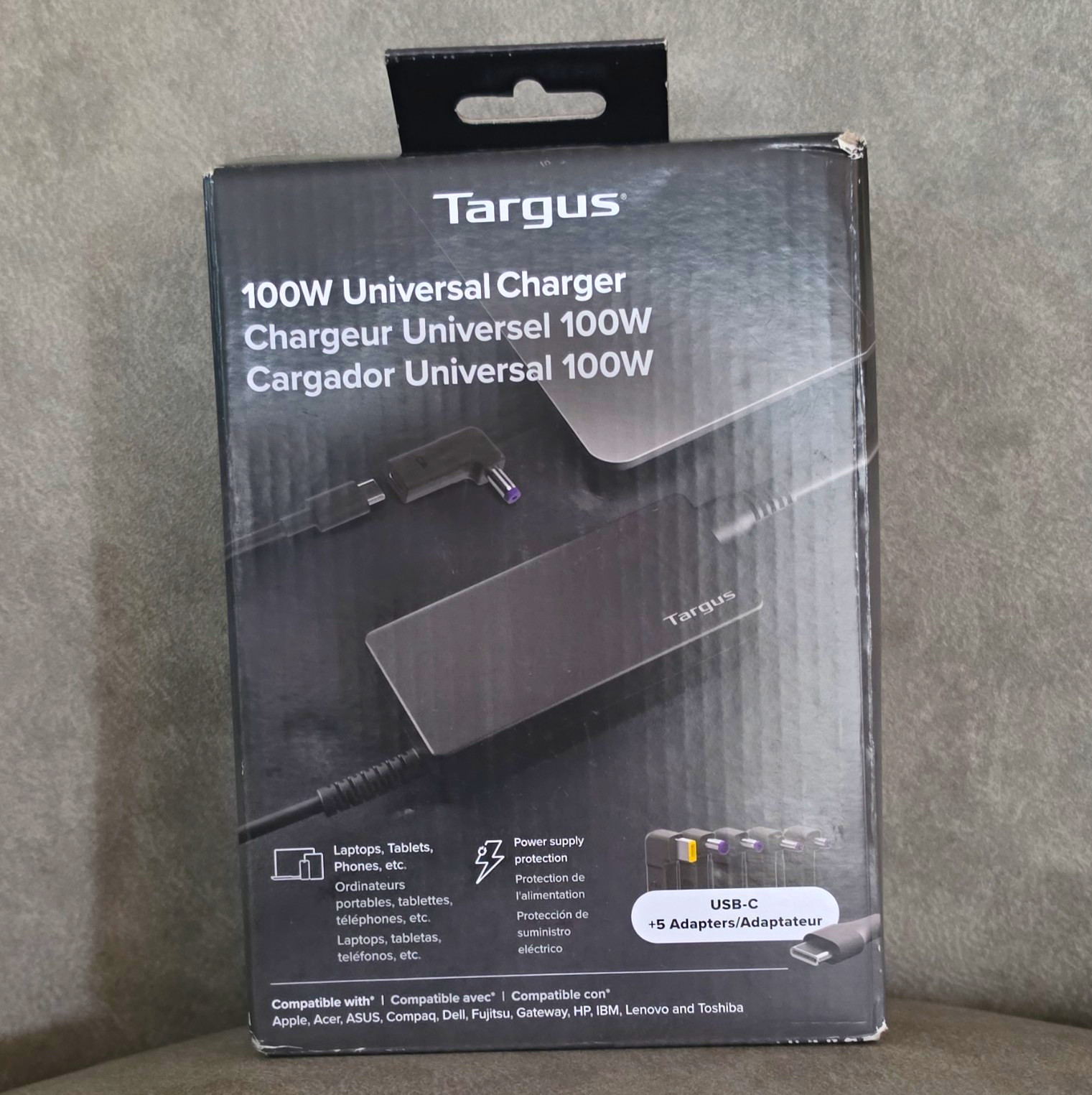 Targus 100W Universal USB-C Charger APA139 For Apple Dell HP Acer ASUS