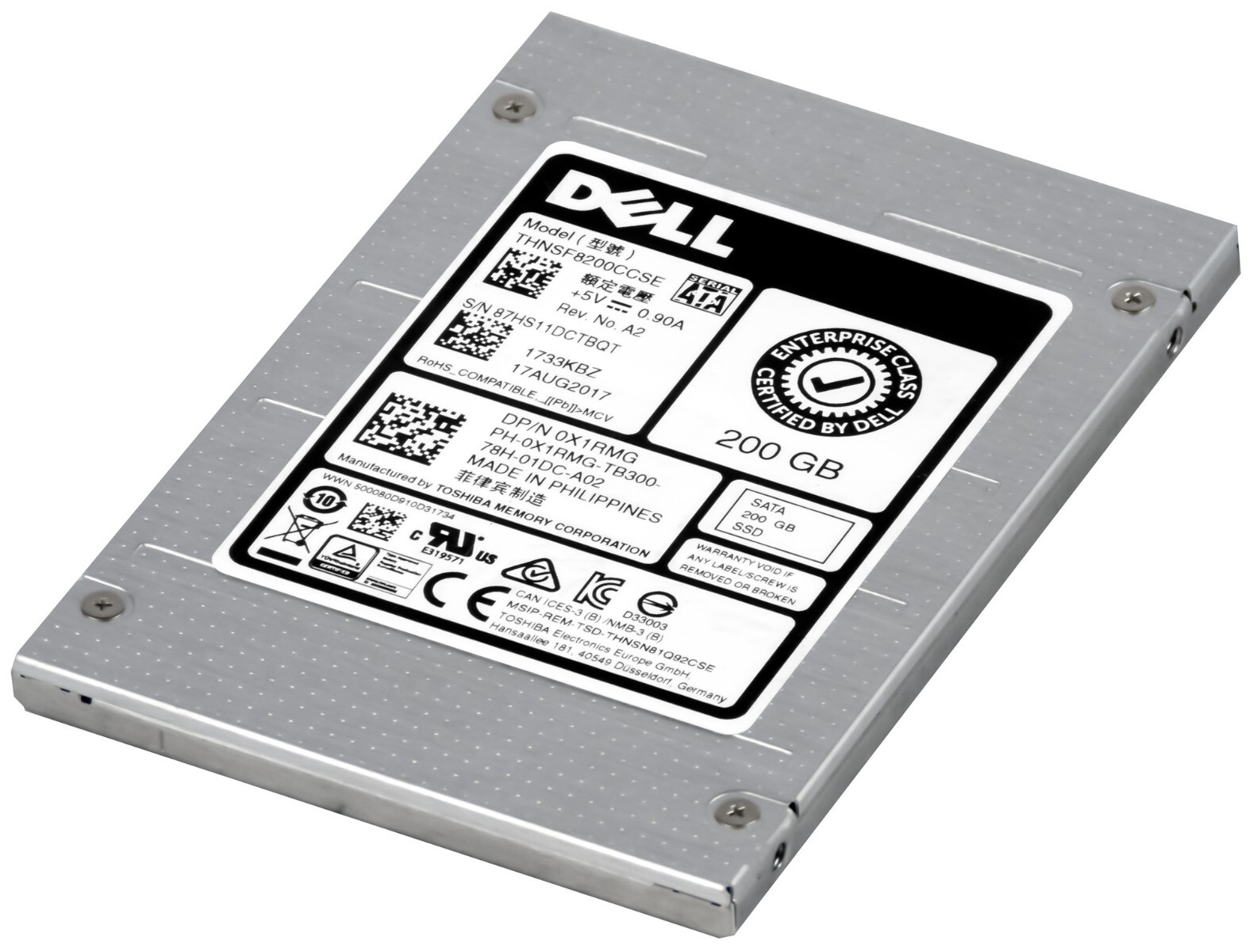 HARD DRIVE SSD DELL 0X1RMG THNSF8200CCSE 200GB MLC SATA III 2.5'' 