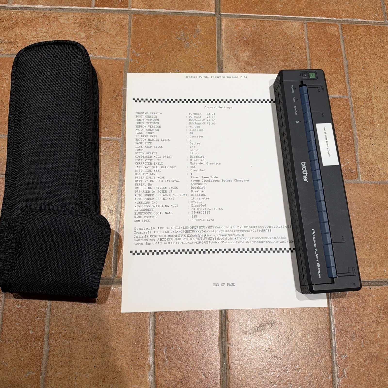GENUINE BROTHER PocketJet 6 Plus PJ-663 Thermal Printer