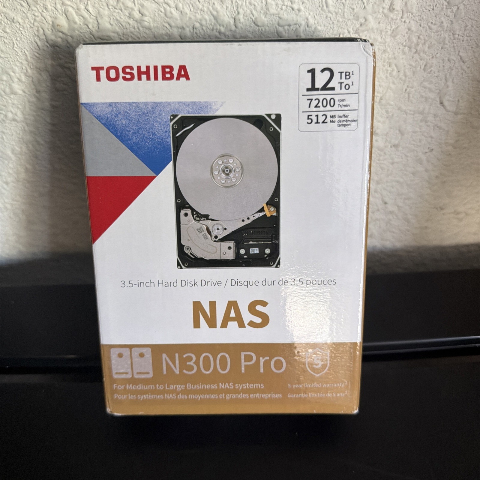 Toshiba N300 Pro 12TB NAS Hard Drive SATA 3 6Gb/s 7200 RPM 512MB Cache