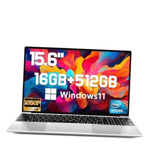 2026 New 15.6'' Laptop 16GB RAM 512GB SSD, Intel Quad-Core Processor(Max