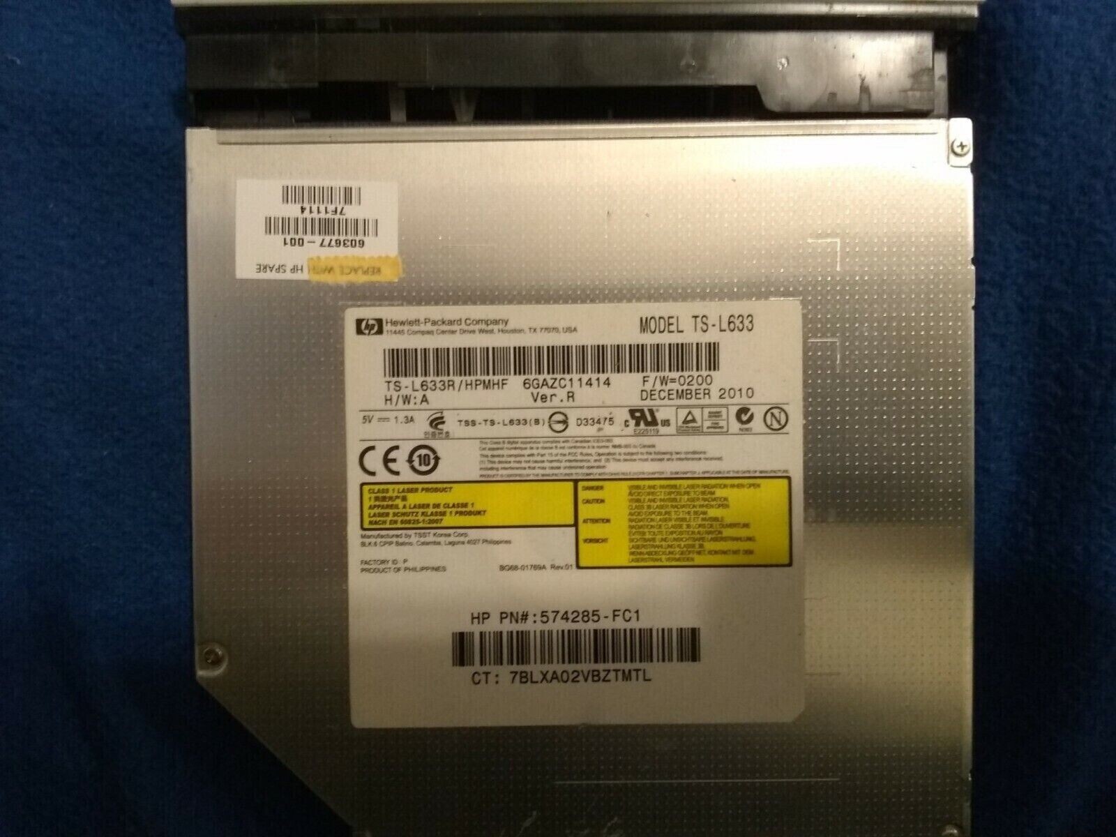 Original Genuine HP dv6-1000 Series Laptop DVD-RW Burner Drive TS-L633