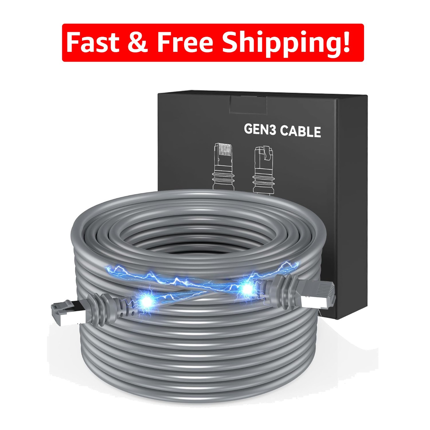 Versatile 151FT Starlink Cable - Plug-and-Play Installation and High-Speed Data