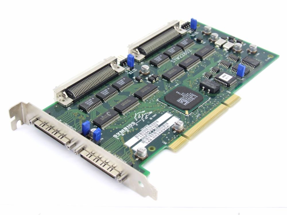 SYMBIOS Logic SYM22802 68-Pin SCSI Dual Controller PCI Adapter Card 348-0033648