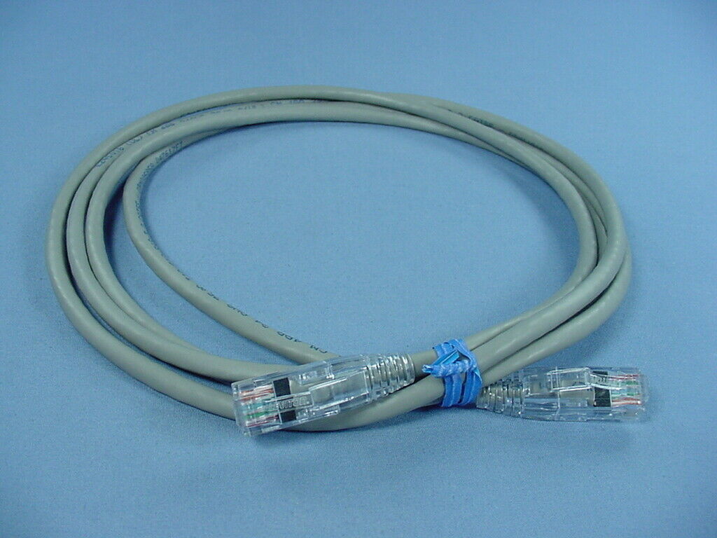 Leviton Gray Cat 5e 7 Ft Ethernet Patch Cord Network Cable Booted Cat5e 5D460-7S