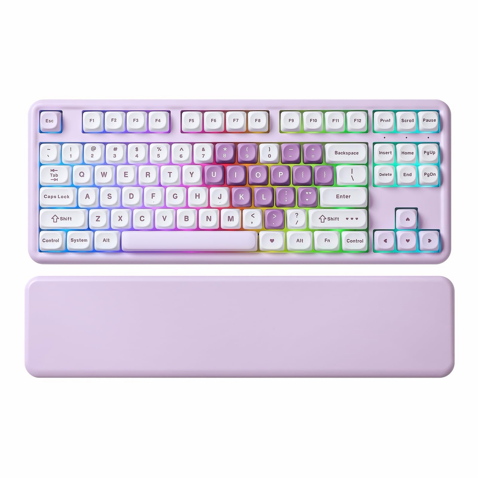 YUNZII B87 Wireless Mechanical Keyboard - Pink, Milk V2