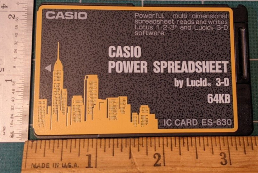 Casio IC Card ES-630 Casio Power Spreadsheet by Lucid 3-D - Made in Japan