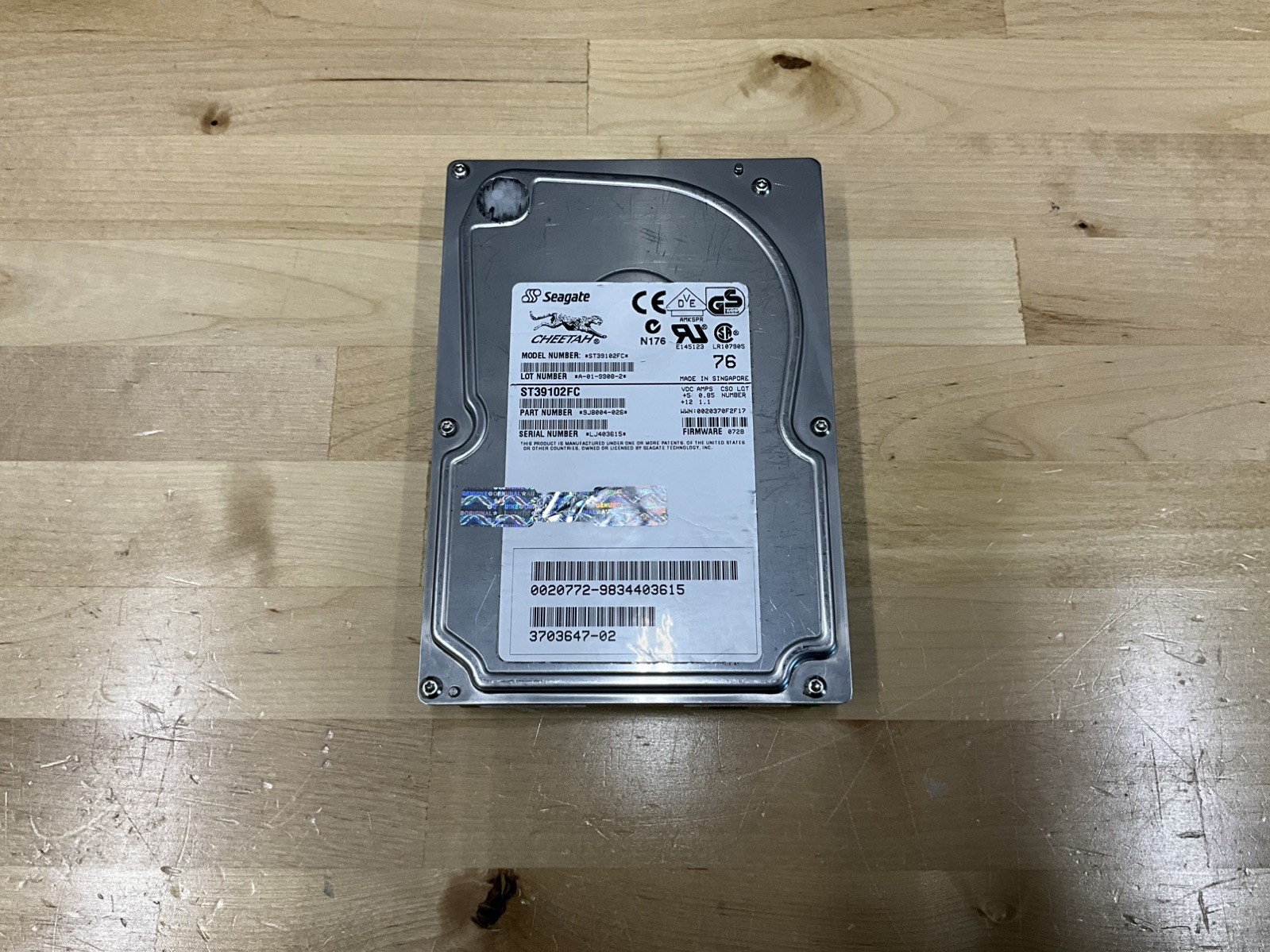Seagate Cheetah 9LP ST39102FC 9.1GB 10K RPM 3.5" Fibre Channel HDD Sun 370-3647