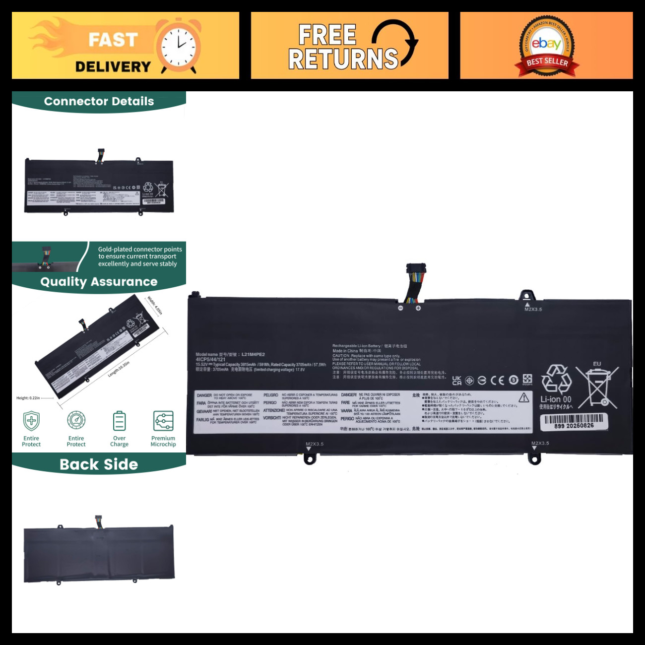 Laptop Battery Replacement for Lenovo Yoga 6, Y9000X, 13ALC7, 13ABR8 - High Capa
