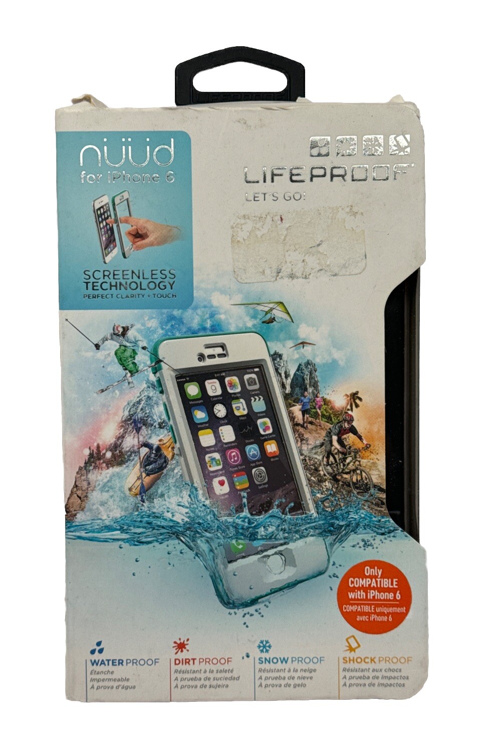 GENUINE Lifeproof  NUUD Waterproof Case for iPhone 6 Plus White/Gray NEW/SEALED