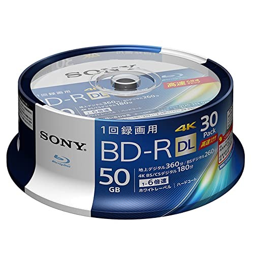 Sony 30BNR2VJPP6 BD-R 50GB 1-6x Blu-ray Discs 30 Pack