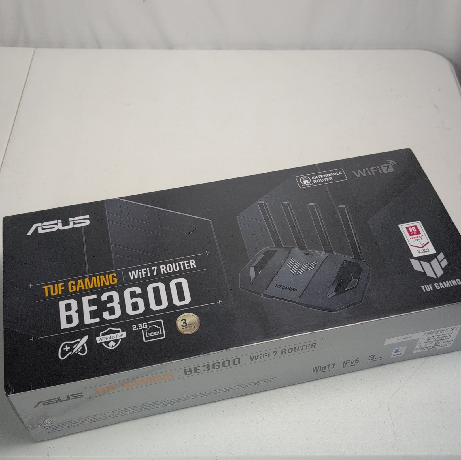 NIB ASUS TUF Gaming BE3600 WiFi 7 Dual-Band Router 4-Port 2.5G USB 3.2 NEW