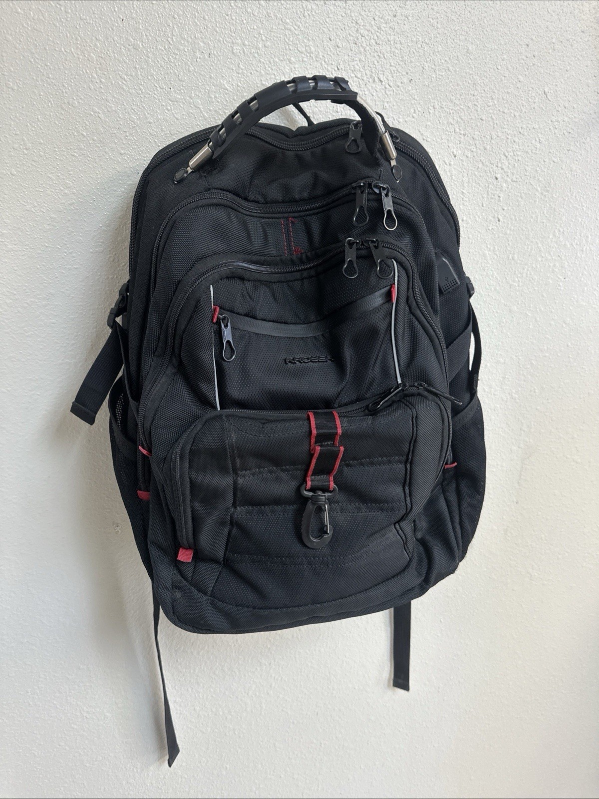 KROSER XL TSA Approved Black & Red Large Laptop Backpack