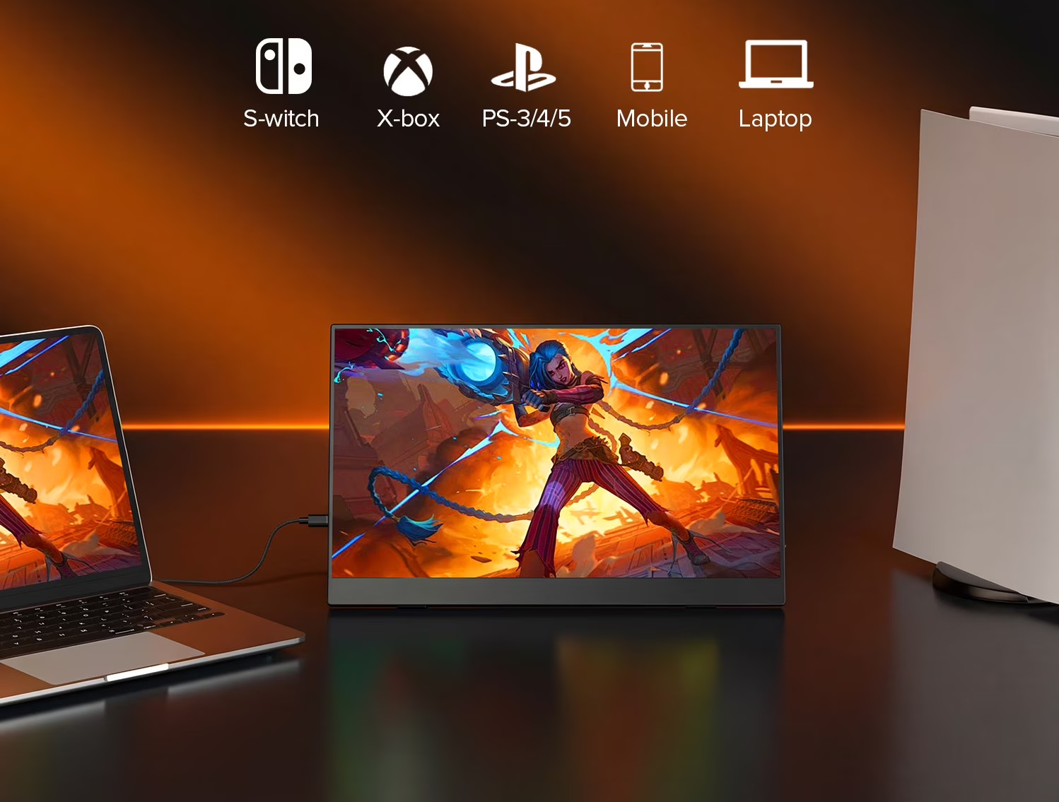 UPERFECT BE156PF 15.6" 1080p 60Hz IPS HDR Lightweight Monitor with Mini HDMI