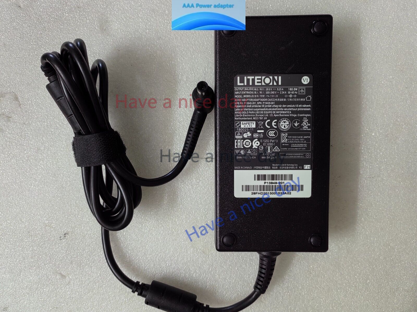 OEM LITEON 180W 19.5V 9.23A PA-1181-28 For HPE MicroServer Gen10 Plus AC Adapter
