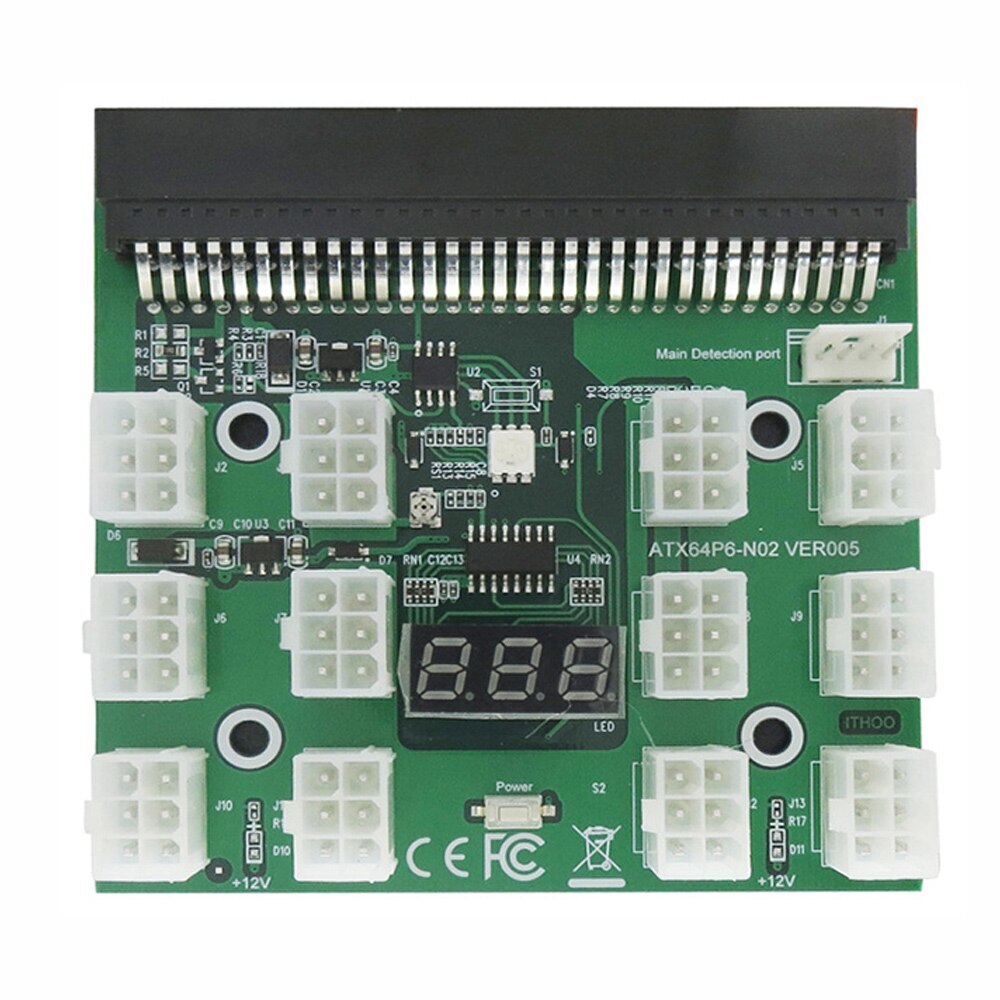1pcs PCI-E 12x6 Pin Power Supply Breakout Board Adapter Converter 12V new