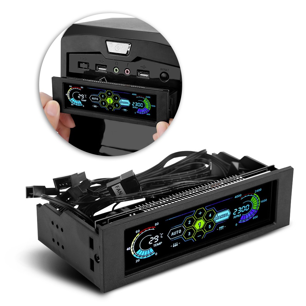 5-Fans Fan Controller Smart Adjust For Computer Cooling Drive Bay Premium