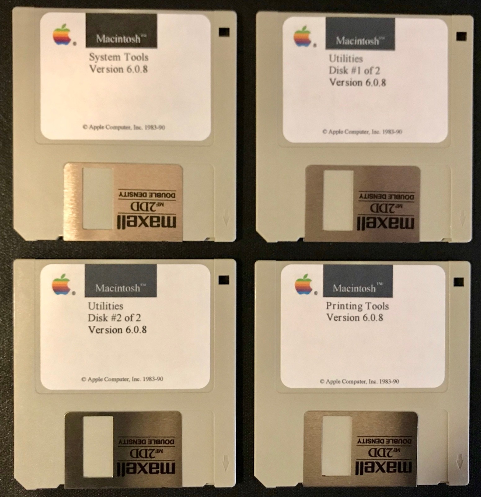 Apple Macintosh 6.0.8 / 4 Disk Set 800k Disks for Classic Macs