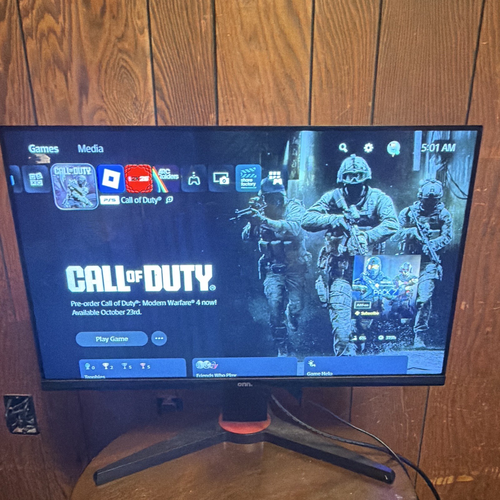 onn. 27in FHD 75Hz LCD Monitor ONA27H2S Anti-Glare HDMI VGA Black/Red