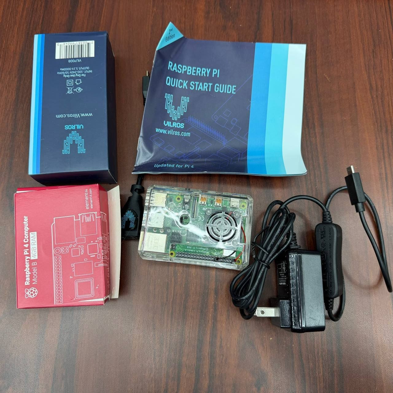 Vilros Raspberry Pi 4 B-4GB RAM Basic Starter Kit with Fan & Case Heatsink