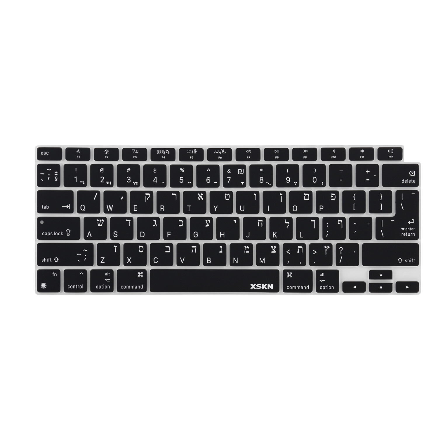 XSKN Hebrew Keyboard Cover for 2020 Macbook Air 13.3 with Touch ID A2179 A2337