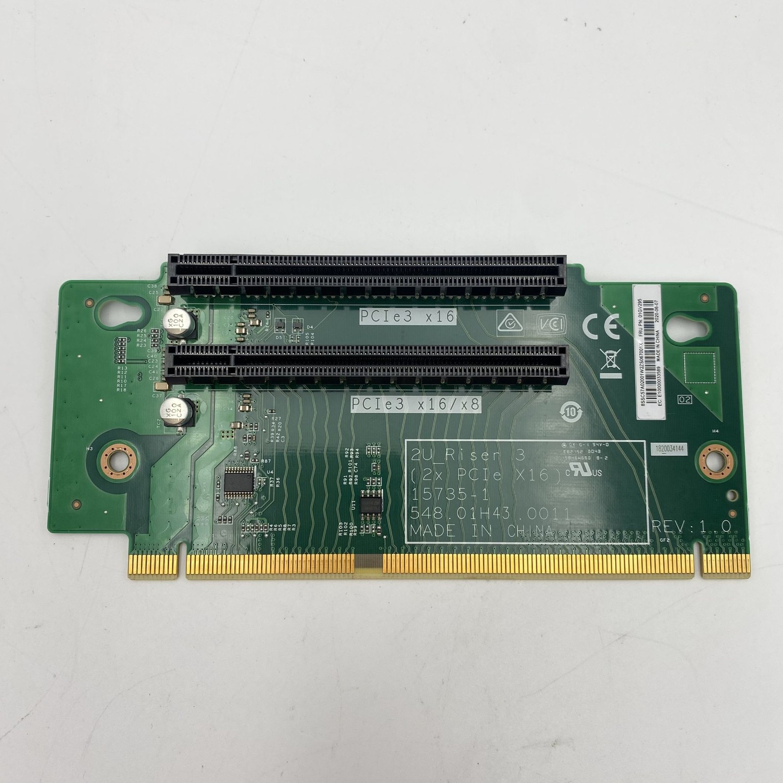 Lenovo ThinkSystem SR550/SR650 x16/x16 PCIe Riser 2 01GV295