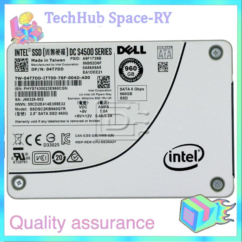 04T7DD 4T7DD DELL INTEL DC S4500 960GB SATA 6G 2.5'' SSD SSDSC2KB960G7R