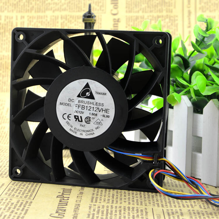 Delta FFB1212VHE 12V 1.5A 4500RPM 12038 12CM 4-pin speed PWM fan