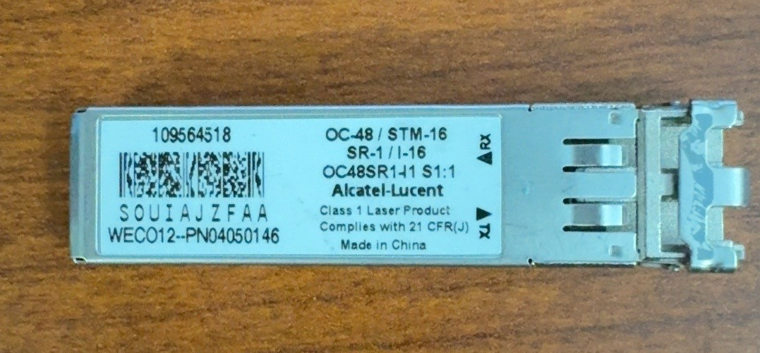 109564518, ALCATEL-LUCENT 1665 OC48 SFP OPTICAL TRANSCEIVER. SOUIAJZFAA