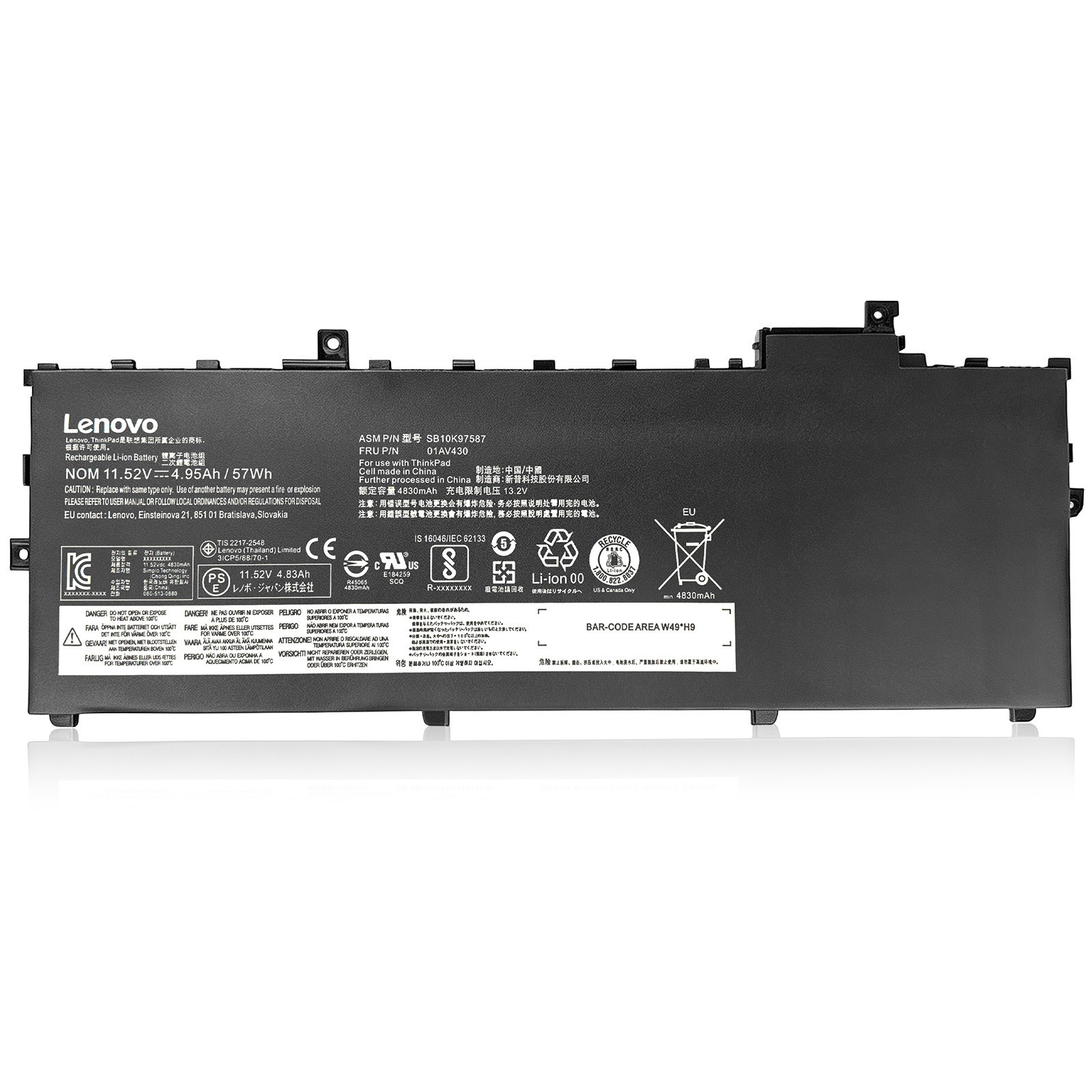 OEM Genuine 57Wh Battery 01AV430 For Lenovo ThinkPad X1 Carbon 5th Gen / 6th Gen