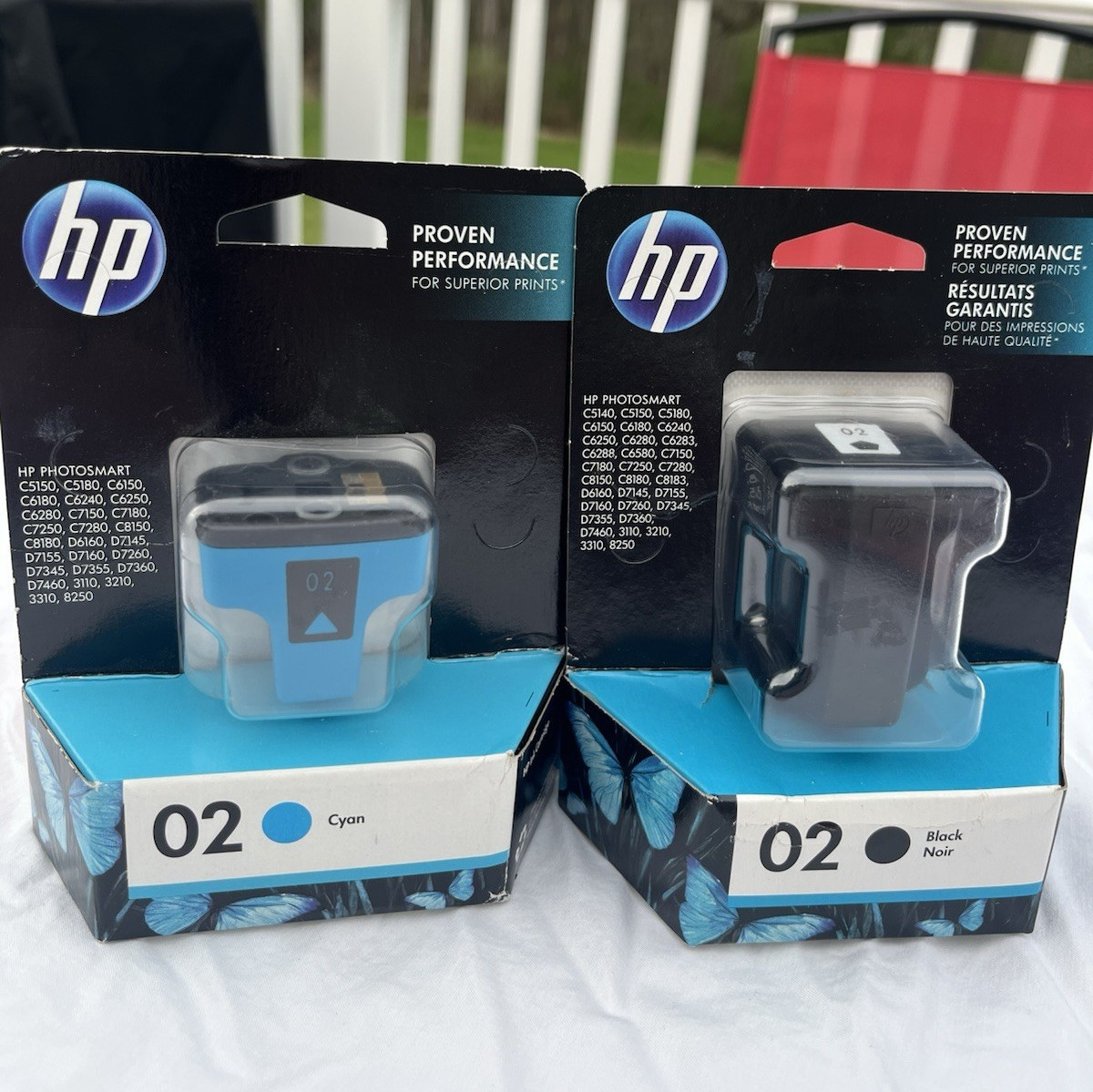 HP Genuine Original 02 Cyan Black Ink Cartridges Inkjet For HP Printer