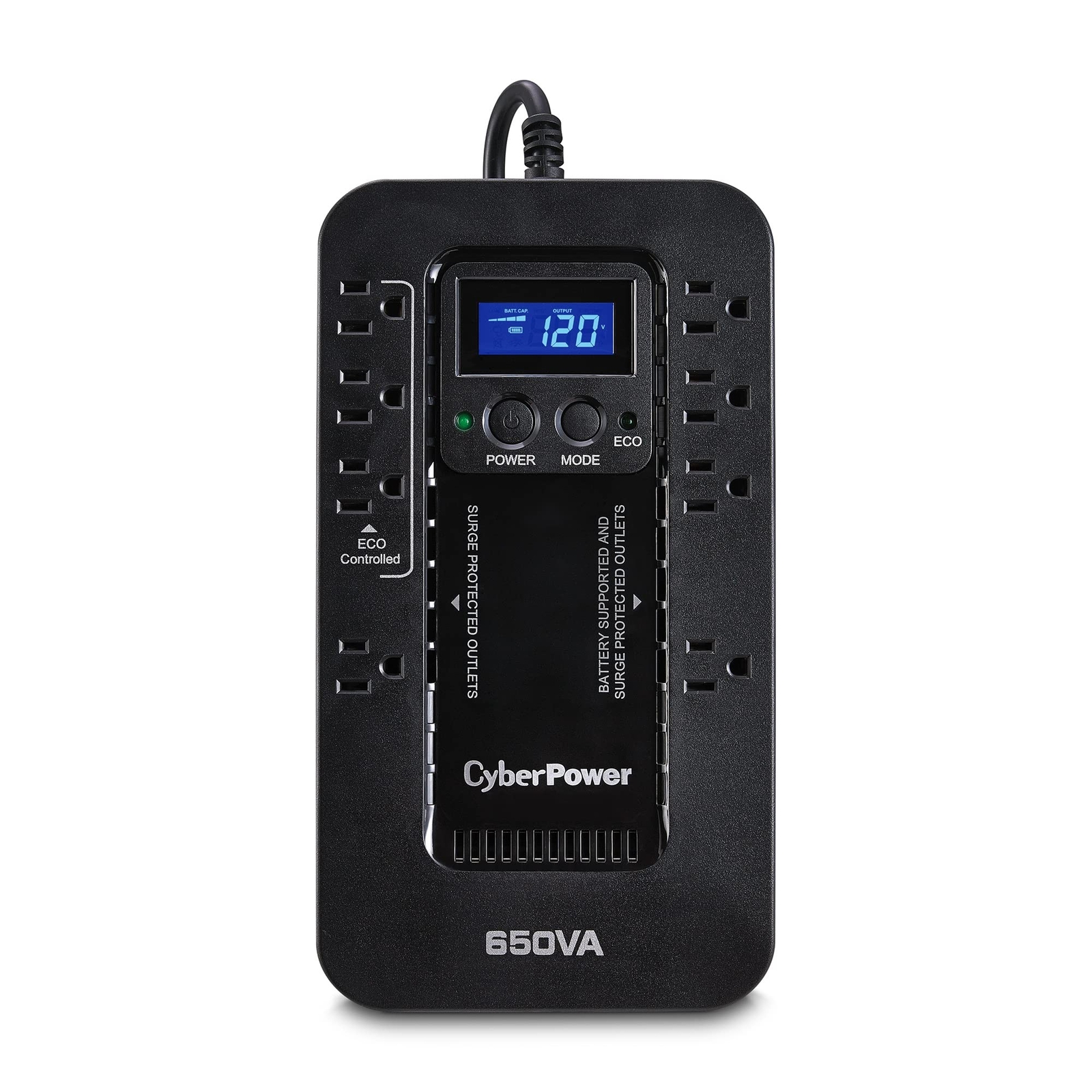 CyberPower EC650LCD Ecologic Battery Backup & Surge Protector UPS System, 650...