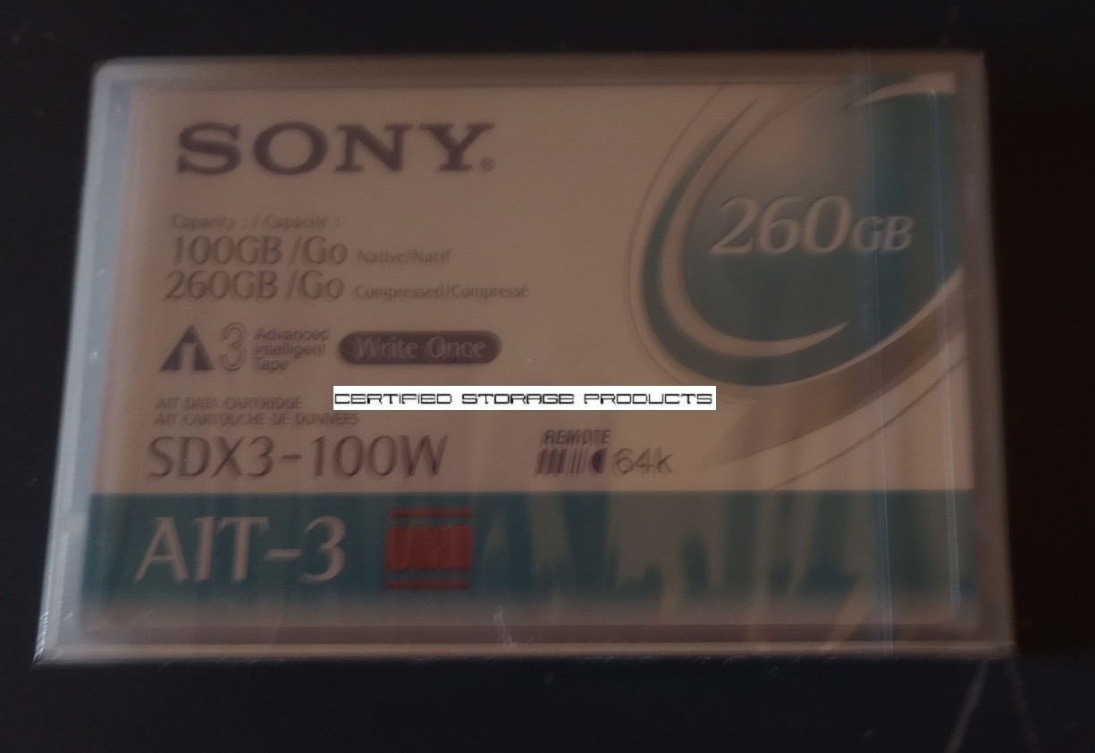 NEW Sony SDX3-100W AIT-3 Data Tape Cartridge SDX3100W Write Once Read Many WORM