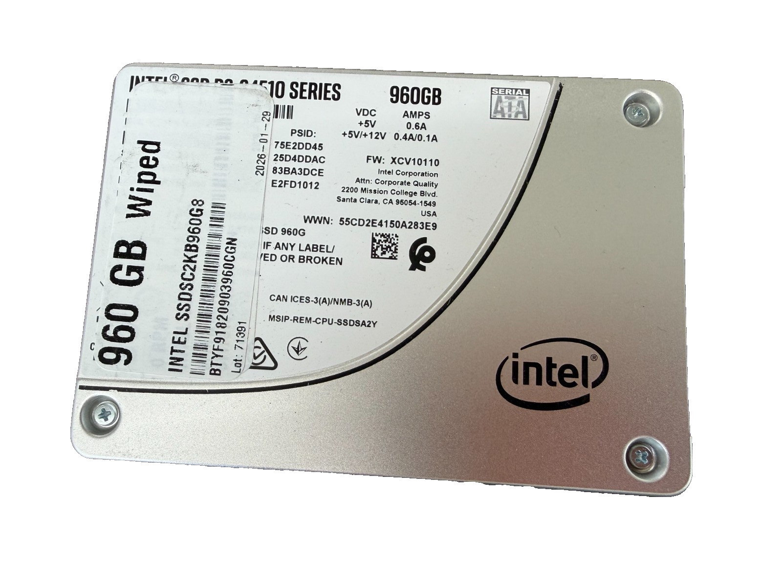 Intel Dell D3-S4510 Series 960GB SATA 6G 2.5'' SSD, SSDSC2KB960G8