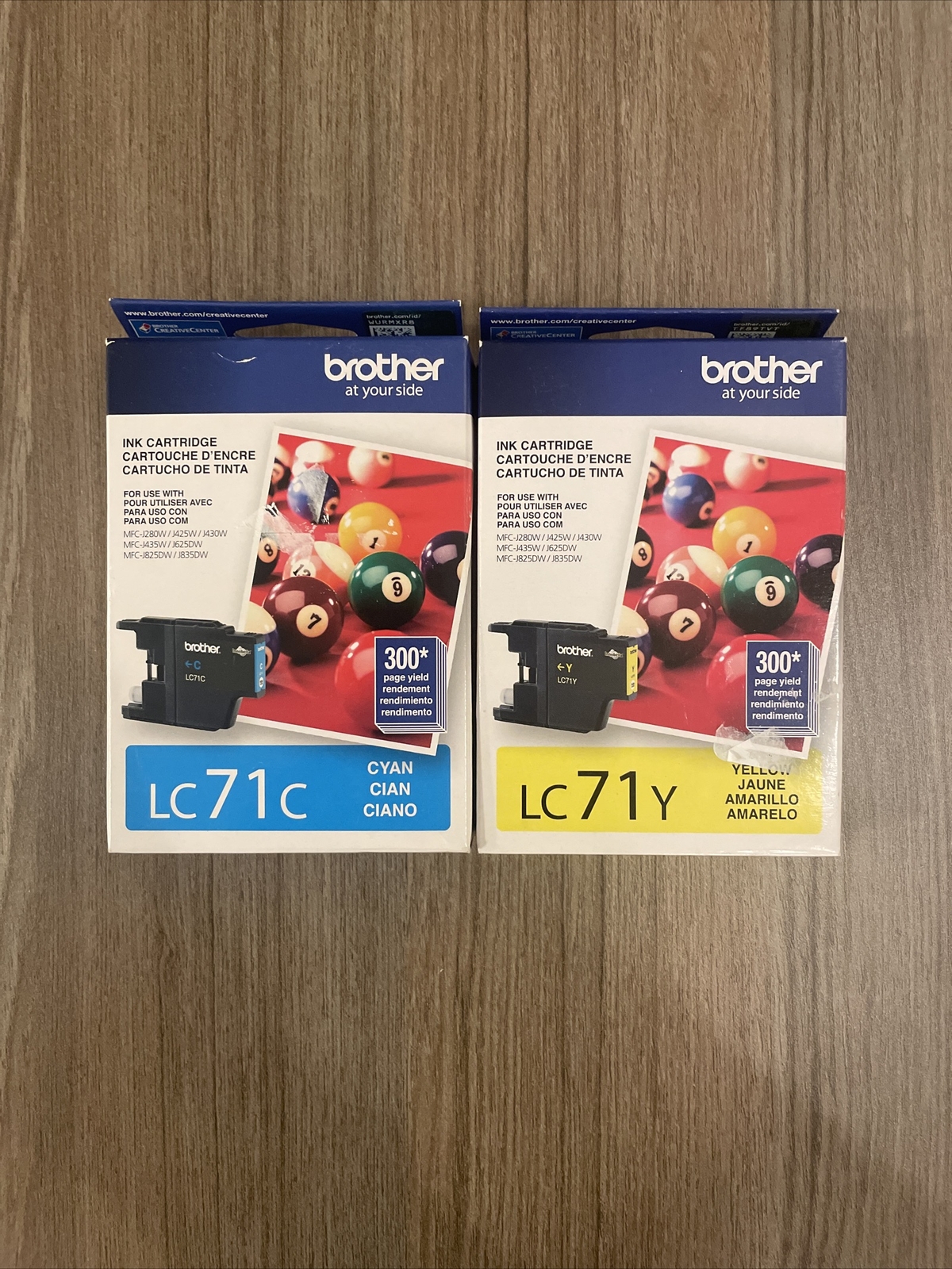 Brother LC71 Ink Cartridges Cyan & Yellow Ink Genuine Exp 2018 LC71C LC71Y