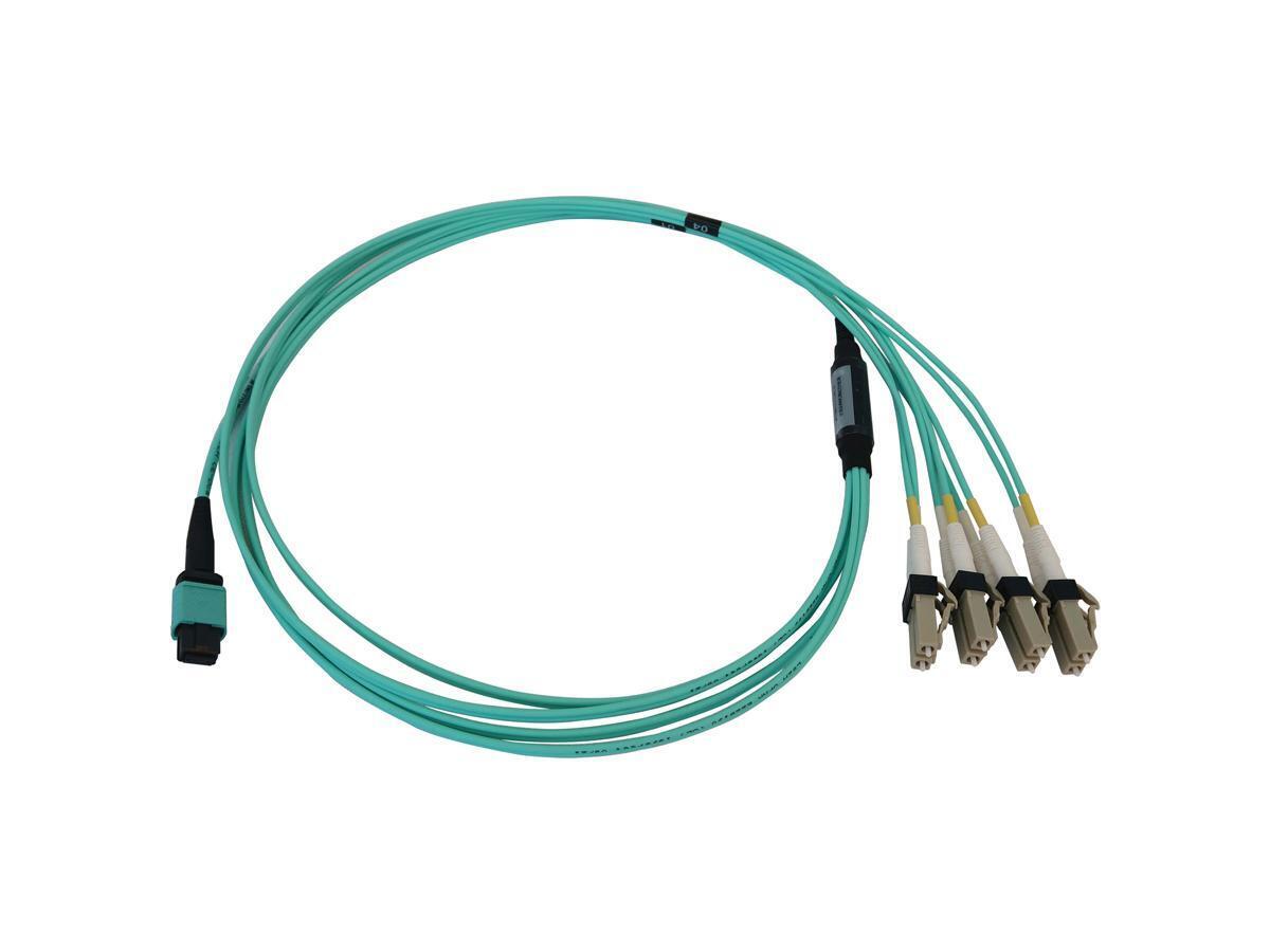 Tripp-Lit-New-N844X-01M-8L-P _ FIBER CABLE 12F MTP/MPO-PC TO 4XLC/PC 1