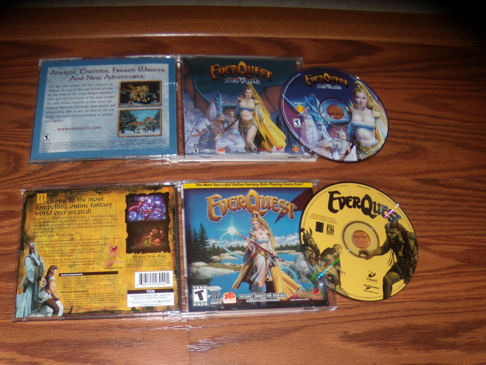 2 PC Games: Everquest and Everquest Scars of Velious CD-Rom Games 