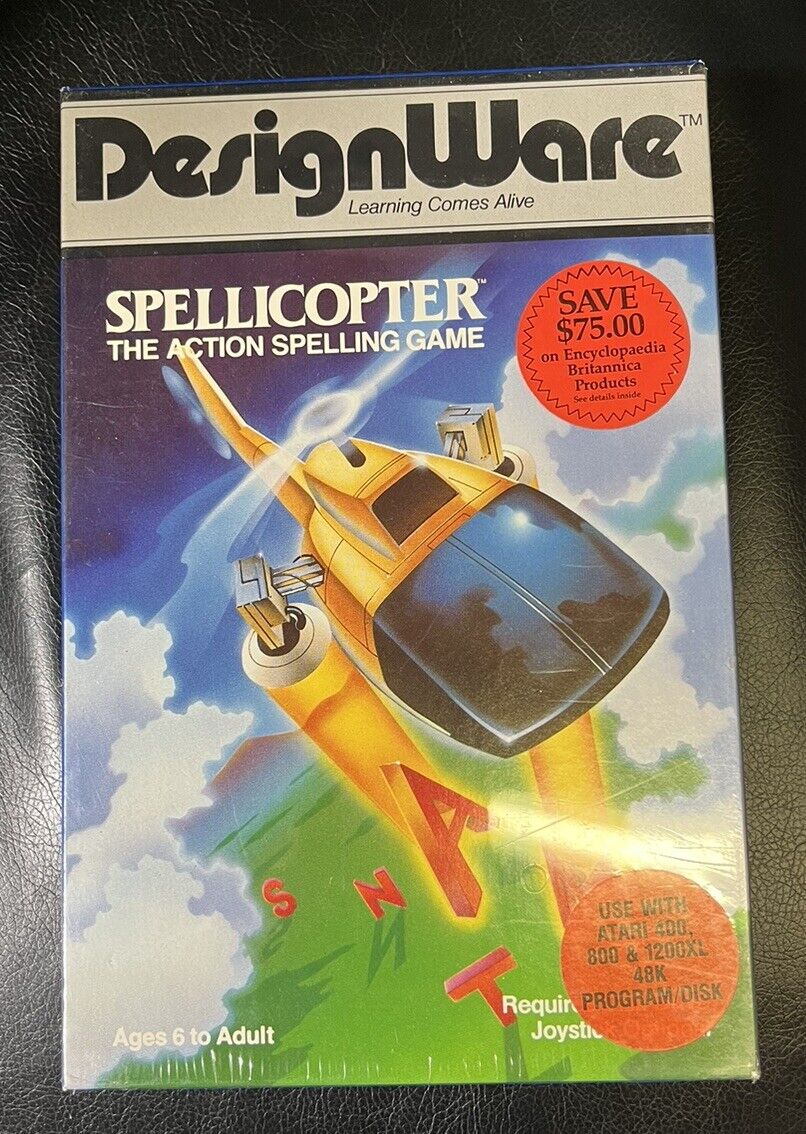 VINTAGE   SPELLICOPTER DESIGNWARE 1983. Atari. Mint In Original Box 