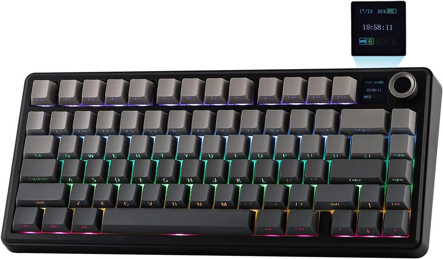 EPOMAKER X Aula F75 MAX Wireless Mechanical Keyboard with TFT (Black Gradient)