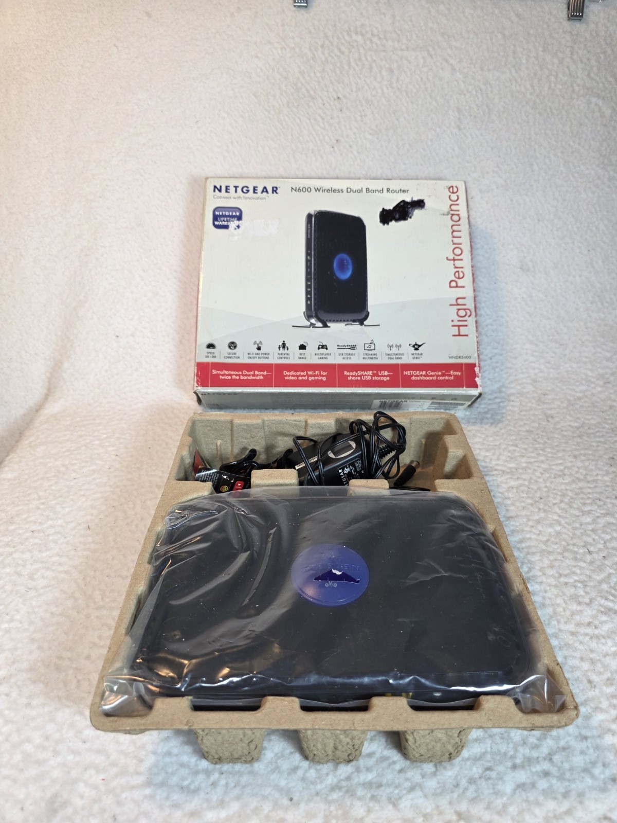 NETGEAR N600 Wireless Dual Band Router 300+300 Mbps WNDR3400 GC NEW