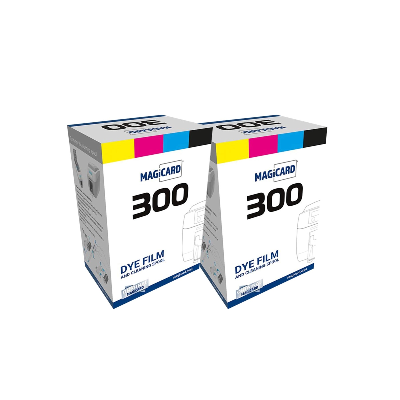 Bodno 2 x Magicard 300 Printer MC300YMCKO/2 Color Ribbon - YMCKO - 300 Prints