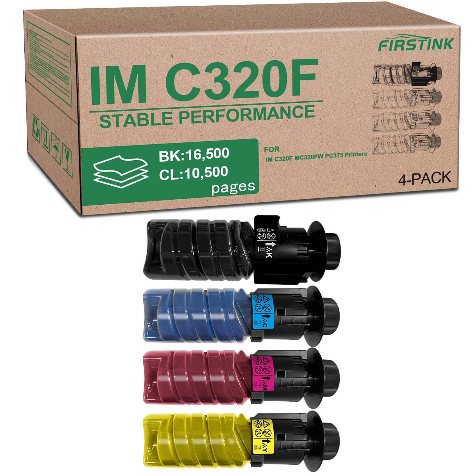 ROYOE High Yield IM C320F Toner Cartridges 842726 842727 small, Multicolor