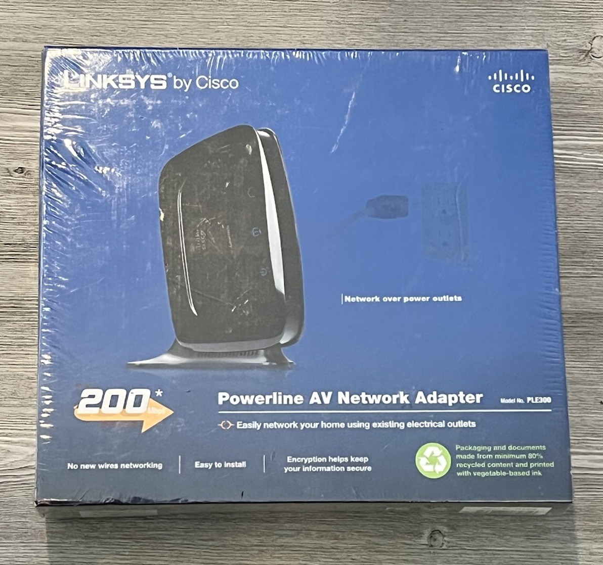 Cisco Linksys PLK300 200Mbps Powerline AV Network Kit - NIB- SEALED -FREE SHIP