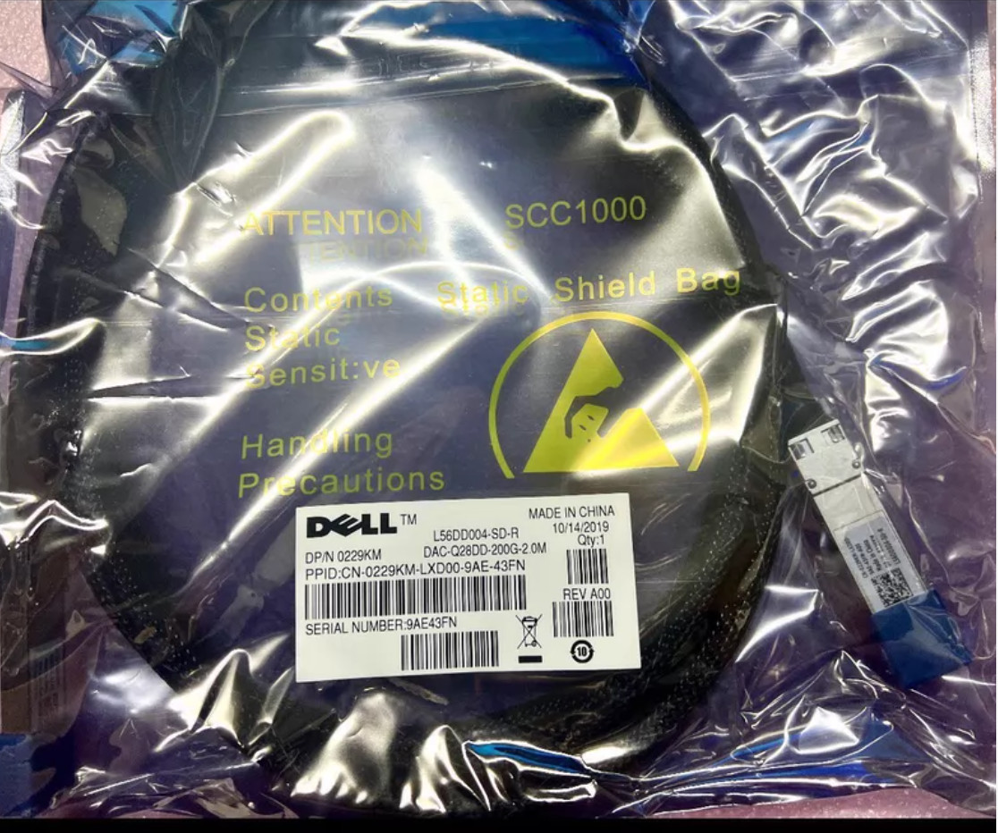 DELL DAC-Q28DD-200G-2.0M L56DD004-SD-R 0229KM 229KM DAC-200G High-speed Cable 2m