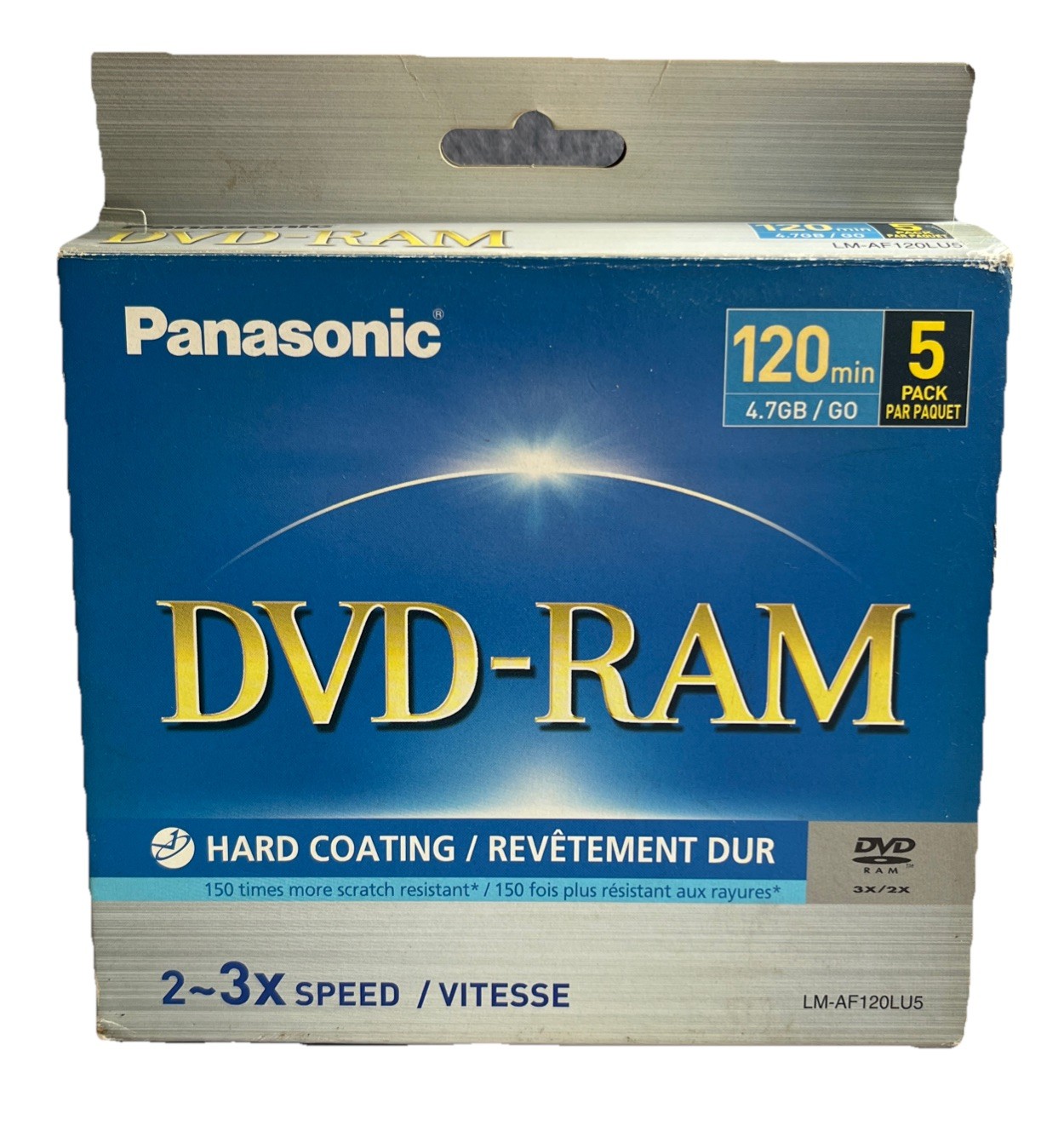 4 Panasonic DVD RAM Disc 120 MIN 4.7 GB 5 Pack (LM-AF120LU5) 1 DVD Used 4 Pack